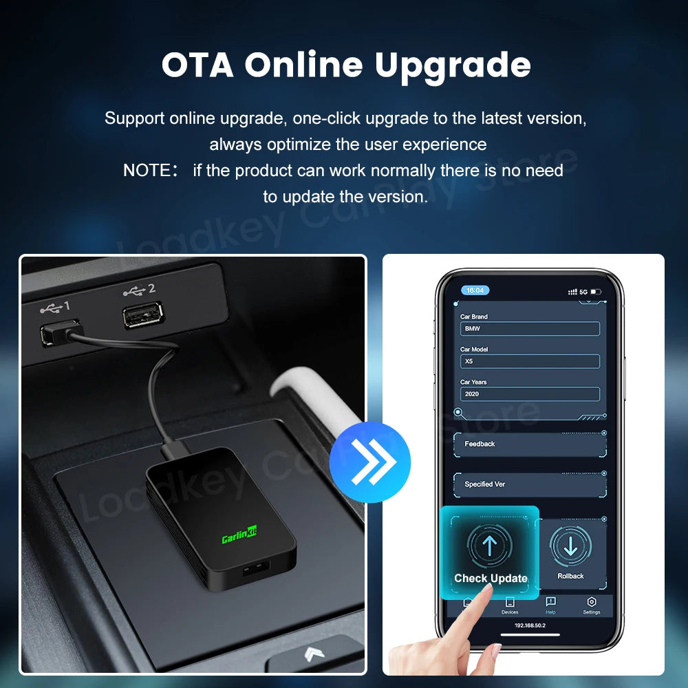 Carlinkit 5.0 Wireless Apple CarPlay & Android Auto Adapter