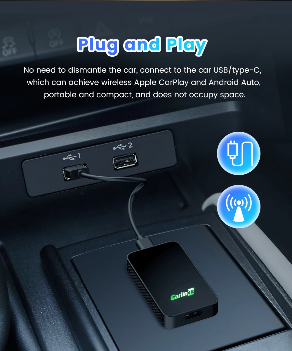 Carlinkit 5.0 Wireless Apple CarPlay & Android Auto Adapter
