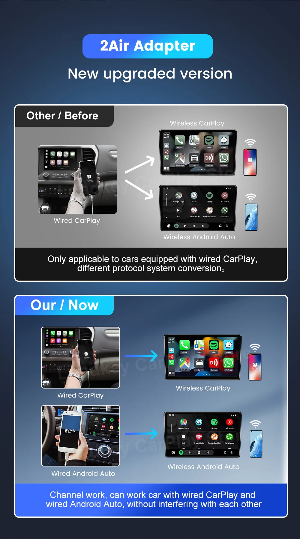 Carlinkit 5.0 Wireless Apple CarPlay & Android Auto Adapter