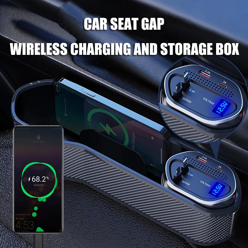 Charge & Go – Wireless Car Seat Organizer
