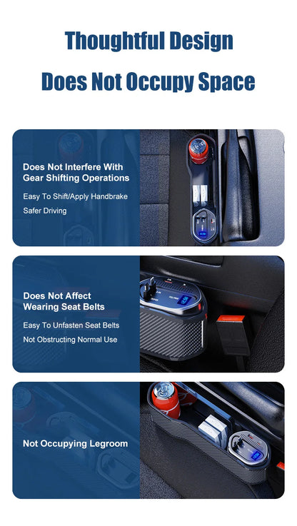 Charge & Go – Wireless Car Seat Organizer
