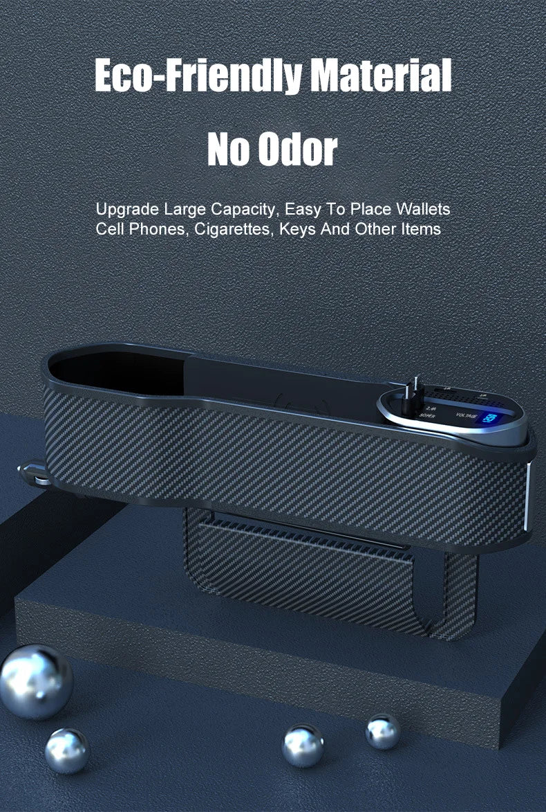 Charge & Go – Wireless Car Seat Organizer